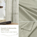 LAMIT Short Linen Curtains 40 Inch Length, Sage Grey Small Window Semi Sheer Drapes Light Filtering Bronze Grommet Neutral Panels for Cafe/Basement, 2 Panels Set, 34 x 40 Inch by CozyNest Decor