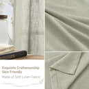 LAMIT 95 Inches Long Sheer Linen Curtains for Living Room 2 Panels, Light Filtering Country Rustic Drapes Farmhouse Window Treatment with Bronze Grommet for Bedroom, Sage Grey, 52 x 95 Inch by CozyNest Decor