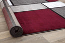 Rugshop Contemporary Modern Boxes Area Rug 5' 3" X 7' 3" Red by TinyTreasures Baby Boutique