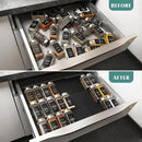 Spice Drawer Organizer - Expandable Spice Rack for Drawer, Black Seasoning Organizer for Drawer Spice Organizer, Spice Organization Seasoning rack insert for Cabinet (Jars Not Included) by CozyNest Decor