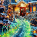 10" 10 Pack Christmas Candy Cane Lights, Candy Cane Lights with 10 Stakes for Walkway Patio Yard Patio Garden Festival Holiday Outdoor Indoor Landscape Path, Christmas Decorations Outside, Green by GreenHaven Gardens