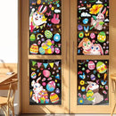 Large Easter Window Clings - Bunny Window Stickers Decals for Glass Windows, Cute Easter Egg Double Sided Reusable Window Holiday Decorations, Bird Office Spring Patry Decor, 9Sheet/121PCS by CozyNest Decor