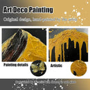 Gold Mountains Painted Wall Art for Living Room - Hand Painted Abstract Wall Art for Office - Black Framed Wall Art for Bedroom Size 29" x 59" by CozyNest Decor