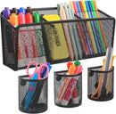 VICNOVA Magnetic Pencil Holder - Metal Pen Holder with Strong Magnets - Storage Basket Organizer for Whiteboard, Refrigerator, Locker Accessories by CozyNest Decor