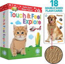 My Touch and Feel English Spanish Bilingual Picture Double Sided Sensory Flash Cards for Infant, Toddlers, Kids, Learn Animals, Fruits, Objects and Vehicles, Fun Learning and Educational Flashcards by TinyTreasures Baby Boutique