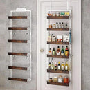 bukfen Over the Door Pantry Organizer, 6-Tier Adjustable Wooden Basket Kitchen Pantry Door Organization and Storage, Heavy-Duty Metal Hanging Kitchen Spice Rack,D6.3 x W17.71 x H50.60 inch,White by CozyNest Decor