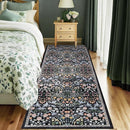 Runner Rug for Entryway: 2x10 Kitchen Rugs Non Slip Washable Ultra Soft Floral Carpet Indoor Stain Resistant Carpets for Hallway Bedroom Kitchen Laundry Bathroom Dorm Dark Black by TinyTreasures Baby Boutique