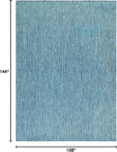 Washable Indoor Outdoor Rug 9x12 Weather Resistant Area Rugs Modern Solid for Porch Deck Balcony Backyard Patio Outside Carpet (9 X 12 Aqua Blue) by CozyNest Decor