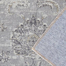 jinchan Hallway Runner Rug 3x10 Machine Washable Runner Rug Grey Vintage Floral Design Non-Slip Low Pile Ultra-Thin for Kitchen Laundry Room Bedroom Farmhouse (3‘x10',Grey) by TinyTreasures Baby Boutique