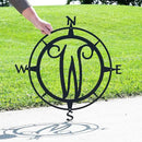 Metal Compass Letter Monogram | Wall Monogram Sign | Nautical Decor | Rustic Compass letter Decor | Wedding Gift, Steel Compass by CozyNest Decor