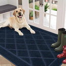 BEQHAUSE Dirt Trapper Door Mat 36" x 60", Doormat Non-Slip Entryway Rugs Washable, Dog Door Mat Stain Resistant and Absorbent Welcome Floor Mat for Front Back Door, Muddy Wet Shoes & Paws, Navy Blue by CozyNest Decor