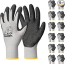 toolant Crinkle Latex Work Gloves Bulk, Rubber Coated Safety Work Gloves for Men and Women, 12 Pairs for Construction, Gardening, Warehouse (Gray, Small) by GreenHaven Gardens