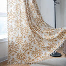 Sutuo Home Boho Curtains 84 Inches Length for Bedroom Living Room, Printed Moroccan Cotton Linen Rod Pocket Rustic Farmhouse Bohemian Tassels Window Treatment, 1 Panel 59" W x 84" L, Brown Damask by CozyNest Decor