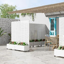 Casaphoria Metal Raised Garden Bed with Trellis and Wheels, 72"x35"x16" Planter Box for Climbing Plants, Vegetables & Vines, Features Drainage Holes and Privacy Screen (White-Louvered) by GreenHaven Gardens