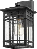 Outdoor Wall Lantern, Exterior Light Fixture Mount, 1-Light Waterproof Lighting With Seeded Glass for Porch, Garage, Patio, Hallway, Entryway, Black by GreenHaven Gardens