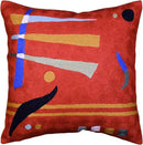 Kandinsky Modern Pillows Cover- Orange | Mid Century Chair Cushions | Abstract Throw Pillows | Contemporary Pillowcase | Modern Couch Pillows | Needlepoint Accent Cushion | Wool Size 18x18 by CozyNest Decor