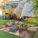 GENIMO Outdoor Rug 5' x 8' Waterproof for Patios Clearance, Reversible Outdoor Plastic Straw Camping Rug Carpet, Large Area Rugs Mats for RV, Camper, Deck, Balcony, Porch, Beach, Picnic, Coffee&Beige by CozyNest Decor