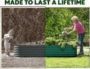 9-in-1 Galvanized Steel Raised Garden Bed // 8×2×1.5 ft Modular Planter for Gardening, Vegetables, Flowers // 18" Tall Metal Raised Garden Beds Outdoor (Dark Green) // Patented Design Planter Box by GreenHaven Gardens