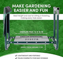 Garden Kneeler Seat Bench, Garden Kneeling Bench with Sunshade Umbrella, Ergonomic Handles, Folding Table, and Potting Mat, 10.2" Foam Knee Seat, Loading Capacity 330 Lbs by GreenHaven Gardens