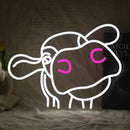 Cow Neon Sign Dimmable Tilted Cow Head LED Light Sign for Wall Decor USB Powered Funny Animal Neon Light for Farmhouse Bedroom Living Room Cafe Home Party Bar Animal Lovers (16.5 * 12.6 In) by CozyNest Decor