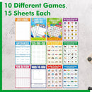 2 Pack Road Trip Game Pads, 10 Games (Categories, Dot & Boxes, Tic-tac-Toe, Scavenger Hunt Bingo), Pen Pencil Paper Game, Plane Trip/Car Travel/Getaway Activity Pad for Kid, Adult by TinyTreasures Baby Boutique