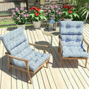 LVTXIII Outdoor High Back Chair Cushions, Seasonal Replacement Adirondack Chair Cushion with Ties, Patio Waterproof Seat Cushions for Home Garden Use (22” W x 20” D, Set of 2, Pebble Blue) by GreenHaven Gardens
