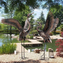 chisheen Garden Statue Outdoor Metal Heron Crane Yard Art Sculpture for Lawn Patio Backyard Decoration,46 inch (2-Pack) by GreenHaven Gardens