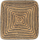 REDEARTH · Cube Pouf Foot Stool Ottoman - Jute Braided Pouffe Poof Accent Sitting Footrest for The Living Room, Bedroom, Nursery, Patio, Lounge 50% Jute 50% Cotton (14.5”x14.5”x16”; Natural Black) by CozyNest Decor