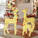 4.5FT Lighted Reindeer Family Set for Christmas Decoration, 3 Pieces Pre-Lit Iridescent Deer with 200 LED Lights, 3D Glittered Standing Holiday Display for Outdoor, Indoor, Golden by CozyNest Decor
