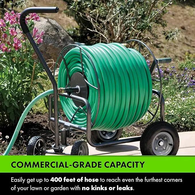 Yard Butler Hose Reel Cart - Heavy Duty Metal with Wheels for Gardens, Lawns, and Outdoor Use, 400 ft, photo 3 of 7