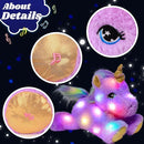 Cuteoy Glowing LED Light-up Purple Unicorn Nightlight Toys Musical Plush Stuffed Animal Singing Lullabies Birthday Christmas Plushies Gifts for Kids Boys Girls,13" by TinyTreasures Baby Boutique