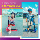 Hurtle 3-Wheeled Scooter for Kids - Wheel LED Lights, Adjustable Lean-to-Steer Handlebar, and Foldable Seat - Sit or Stand Ride with Brake for Boys and Girls Ages 1-14 Years Old by TinyTreasures Baby Boutique