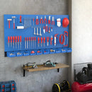 Ultrawall Pegboard Wall Organizer, Blue Metal Peg Board Panels, Garage Storage System with Hooks and Storage Bins, 59pcs by GreenHaven Gardens