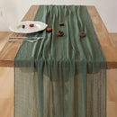 3Pcs Forest Green Gauze Rustic Cheesecloth Table Runner 120 Inch 10 FT for Wedding Baby Shower Bridal Shower Birthday Engagement Garden Outdoor Party Long Sheer Boho Decorations by CozyNest Decor
