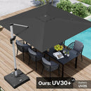 Patio Umbrella, 10FT Outdoor Cantilever Umbrella with 360-degree Rotation for Garden, Deck, Backyard, Pool and Beach, Grey by GreenHaven Gardens