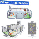Upgrated Baby Playpen with Mat, Playpen for Babies and Toddlers, Large Playpen with Mat, Sport Playpen, Play Pen with Accessories, Baby Fence, PlayPen Indoor & Outdoor Activity, Sturdy Kids by TinyTreasures Baby Boutique