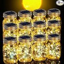 Cooo 12 Pack Solar Lanterns Outdoor Waterproof Upgraded Crystal Glass Solar Mason Jar Lights 30 LED 215% Larger SolarPanel, Anti-Rust Lid（Just a Little More,Get Double The Delight-Warm White） by CozyNest Decor