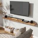 72" Floating Shelves, Live Edge Elm Wood Floating Shelf for Wall, Wall-Mounted Display Shelves with Invisible Heavy-Duty Bracket, Long Floating Shelf for Bathroom, Kitchen, Living Room, Natural Color by CozyNest Decor