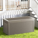 320 Gallon Outdoor Storage Box Waterproof Lockable Resin Deck Box Large, Patio Storage Bin for Pool Accessories Cushion Furniture, Garden Tools, UV-Resistant Outside Delivery Grey by GreenHaven Gardens