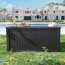 200 Gallon Resin Deck Box, Waterproof Outdoor Storage Bin for Patio Furniture, Pool Accessories, and Garden Tools, Lockable & UV-Resistant, Black by GreenHaven Gardens