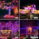 JMEXSUSS Halloween Decoration Lights, 200 LED Orange Purple Halloween Lights Clear Wire, 11 Modes Connectable Halloween String Lights Indoor Outdoor Plug in for Halloween Tree Decorations by GreenHaven Gardens