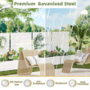 Casaphoria Metal Raised Garden Bed with Trellis and Wheels, 47"x47"x16" Planter Box for Climbing Plants, Vegetables & Vines, Features Drainage Holes and Privacy Screen (White-Louvered) by GreenHaven Gardens