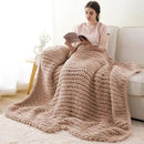 Battilo Chunky Knit Throw Blanket, Soft and Thick Chenille Throw Blanket, 50"x60" Handmade Cable Knit Crochet Blanket, Large Rope Knot Throw Blankets for Couch Sofa Bed Home Decor, Pink by CozyNest Decor