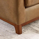 Extra Deep Accent Chair, Comfy Fabric Armchair with Wood Base, Upholstered Single Sofa Chair for Living Room & Bedroom, Faux Leather Brown by CozyNest Decor