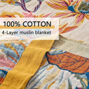 100% Muslin Throw Blanket for Couch, Butterfly and Floral Double Embroidery Summer Throw Blanket 60"x80" for Bed, Chair, Woven Cotton Reversible Mexican Blanket by CozyNest Decor