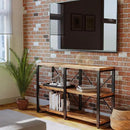 IRONCK Rustic Entryway Console Table, Long Hallway Table 47 in 3-Tier, TV Stand Entertainment Center Media Stand for Living Room, Industrial Style, Vintage Brown by CozyNest Decor