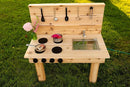 Noble Toys Mini Mud Kitchen with Functional Stovetop Sink for Kids | Pretend Play Toddler Table with Running Water | Outdoor Playset Working Sink | Real Wooden Kitchens | Preschool Equipment by TinyTreasures Baby Boutique