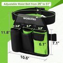 WORKPRO 2-Piece Pruning Shears and Garden Tool Belt Set, Gardening Belt with 5 Pockets and Adjustable Waist Belt, 8" Bypass Garden Shears and 8'' Handing Pruner with Steel Straight Blade by GreenHaven Gardens