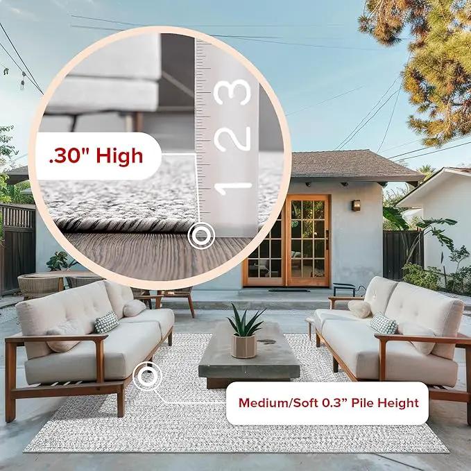 nuLOOM Oval 5' x 8' Solid Hand Braided Indoor/Outdoor Area Rug, Pet-Friendly, High Traffic, Weather Resistant, for Patio, Balcony, Bedroom, Living, Dining Room, Wynn Salt and Pepper, photo 5 of 9