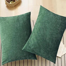 CaliTime Throw Pillow Covers Decorative 20 X 26 Inches Pack of 2 Cozy Chenille Standard Pillow Shams Cases for Couch Sofa Bed Living Room Home Dark Green by CozyNest Decor